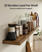 AMADA HOMEFURNISHING 23.6" L Floating Shelves, Wall Shelves Set of 3 for Bathroom/Living Room/Bedroom/Kitchen, Floating Shelves for Wall Decor with Invisible Brackets - AMFS44V, Rustic Brown