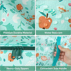 BALEINE 4-Pack Oversized Moving Bags with Reinforced Handles, Heavy-Duty Storage Tote for Clothes, Moving Supplies (Spring Stroll, 4-Pack)