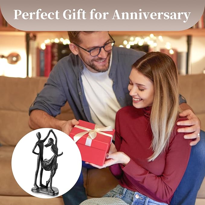 Sziqiqi Anniversary Wedding Gifts for Couple: 6th Anniversary Iron Gifts for Him Her Women Couples - 6 Year Wedding Gift for Christmas Valentines Birthday - Couple Dancing Figurines