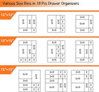 BYCY 18 Pcs White Drawer Organizers Trays Set Drawer Dividers for Kitchen Office Bathroom, Interlocking Bin Pack (18 Pieces)