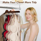 HOUSE DAY Belt Hanger for Closet 1 Pack, 20 Hooks Bra/Tie/Tank Top Hanger, Space Saving Hangers Storage Max 20 Belts/Ties, Sturdy Wooden Belt Rack Closet Accessories