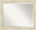 Amanti Art White Wall Mirror 26x32 Country White Wash Rectangle Bathroom Mirror for Wall Decor Living Room, Large Country Rustic Wood Frame, Hangs Horizonally and Vertically, Bathroom Decor, Beveled