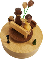 Briskfeel Wooden Music Box with Rotating Couple Holding Balloons - Plays Canon in D Mechanical Musical Box - Gift for Birthday, Valentine's Day, Wedding, Anniversary, Home Décor (Prospect)