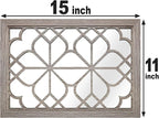 Wocred Set of 2 Rectangular Wall Mirror,Gorgeous Rustic Farmhouse Accent Mirror,Barn Wood Color Entry Mirror for Bathroom Renovation,Bedrooms,Living Rooms and More(11”x15”)