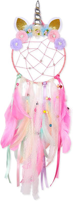 QtGirl Dream Catchers for Kids Unicorn Wall Decor for Girls Bedroom Flower Feather Wall Hanging Decoration