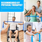 HPYGN 3 Levels Non-Latex Exercise Bands for Physical Therapy & Yoga, Professional Resistance Bands Set for Working Out, Strength Training, Pilates & Rehab, TPE Elastic Stretch Bands for Seniors, Women