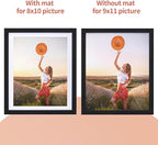 Lyeasw 8x10 Picture Frame Black Set of 15, Display Pictures 8x10 with Mat or 9x11 without Mat, Multi Photo Frames for Wall or Tabletop