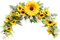 Artificial Sunflower Swag, 22.8inch Decorative Sunflowers Swag Wreath with Greenery Leaves for Mirror Home Wedding Party Door Tabletop Decoration