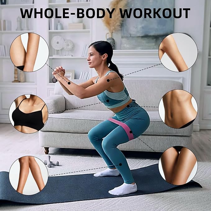 Resistance Loop Exercise Bands for Home Fitness, Yoga Pilates, Stretching, Strength Training, and Physical Therapy - Elastic Bands Set Workout Bands for Women&Men (5pcs Set)