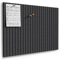 MaxGear Large Cork Boards for Walls 36" x 24", Charcoal Gray Felt Bulletin Board Tiles for Office Decor, 6 Pack Felt Wall Tiles with Slat Paneling, Push Pin Board Home Wall Organizer