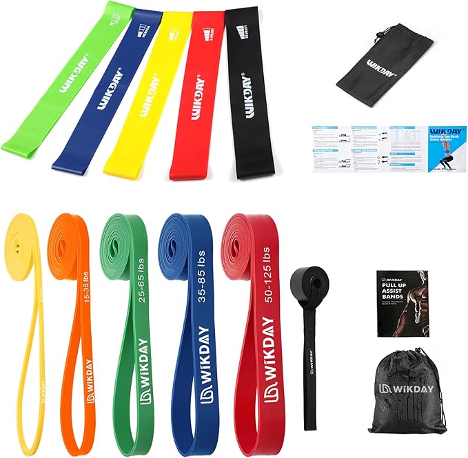 Resistance Bands, Pull Up Bands, Workout Bands for Exercise, Thick Heavy Resistance Band Set with Door Anchor, Elastic Bands for Body Stretching, Training at Home/Gym for Men & Women