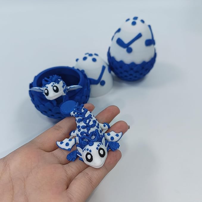 Enchanted 3D Egg with Miniature Inside - Handcrafted Printed Collectible | Fantasy Decor & Gift (Iceball Dragon & Egg (Box))