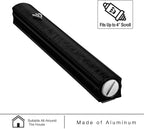 A&S Mezuzot Aluminum Mezuzah Case with 3D Painted Shin Design Easy Peel and Stick Judaica Door Mezuza for Parchment Scroll (Black, 5 Inches)