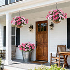 Artificial Fake Flowers for Outdoor, 8 Bundles Faux Plants Silk Flowers Spring Decoration UV Resistant No Fade Plastic Flowers for Outside Planters Home Porch Patio Yard Garden Decor