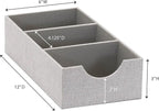 Household Essentials 3 Compartment Organizer Tray 2 Pack, Accessory Organizer, Sturdy Drawer Organizer with Fabric Covering, Gray