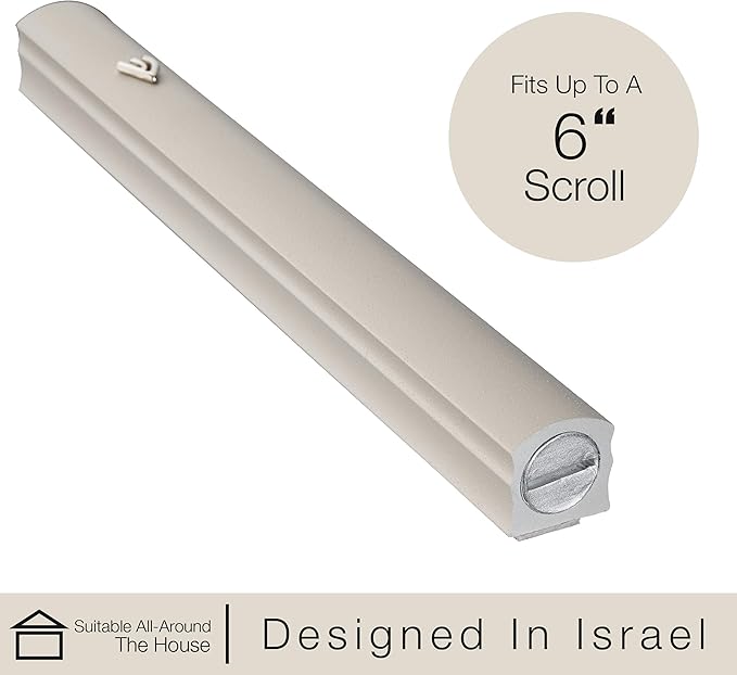 A&S Mezuzot Alumium Mezuzah Case in Silver Shin Design Weatherproof Door Mezuza Judaica Art for Home Blessing (Ivory, 7 Inches)