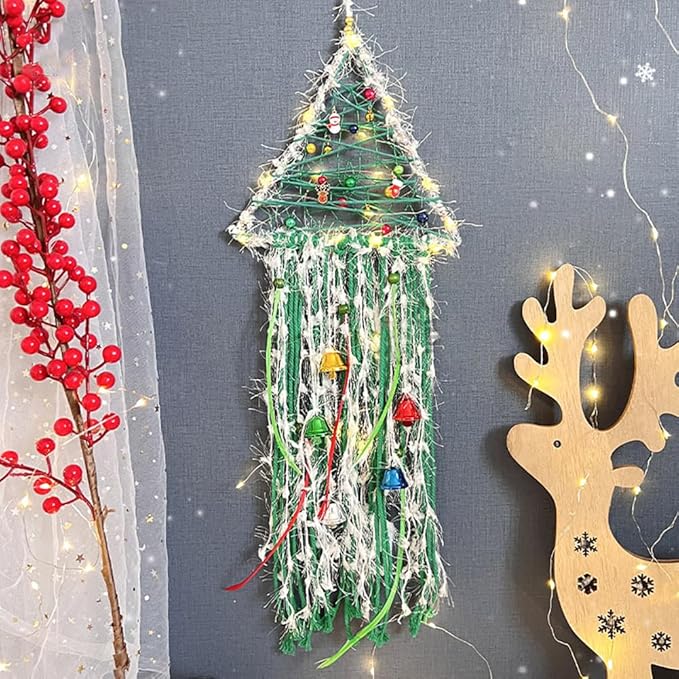 Christmas Tree Dream Catcher Handmade Christmas Dreamcatcher Hanging Decoration Home Wall Decoration Craft Ornament