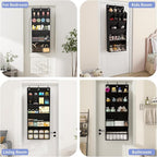 FENTEC 2 Pack Over the Door Shoe Organizer, Hanging Shoe Organizers with Large Pockets Shoe Holder Hanging Shoe Rack for Closet Shoe Organizer for Wall, Over Door Organizer with 30 Pockets, Black
