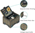 Dream Loom You are My Sunshine Music Box, Hand-Cranked Vintage Engraved Mini Color Musical Box Gift for Women Girl Birthday/Christmas/Valentines Day/Thanksgiving/Mother's Day