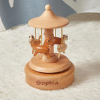 EDSG Personalized Music Box Custom Wooden Music Box Gifts for Birthday Christmas Engraved Rotating Musical Boxes Figurines with Any Name for Kids Girls Boys Daughter Home Decor(Design 2)