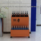 SEIFE Movable Commercial Metal Large Capacity Umbrella Holder With removable drain tray,Can hold 30 umbrellas，Indoor Entryway Umbrella stand，For Hotel,Offices,home(Orange)