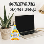 Handcrafted Crochet Witch Doll, Small 2.5x1.5x4 Inch Decorative Plush Figure, Yarn Material, Magical Theme, Inspirational Signs, for Ages 13+ (Duck Wizard)