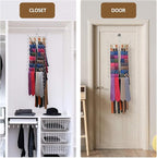 ZEDODIER Tie Rack Belt Hanger for Closet, 2 in 1 Tie Hanger Belt Organizer with Max 40 Capacity, Heavy Duty Space Saving Closet Organizers and Storage, Silver