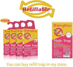Effective and Refillable Dual Moth Pheromone Traps, Ultimate Solution to Clothes & Pantry Moth Control -4 Pack