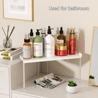 Stackable Metal Kitchen Cabinet Organizer,Kitchen Corner Shelf with Non-Slip Mat,Bathroom Organizer,Storage Shelf for Cabinet/Bathroom/Countertops/Utensils