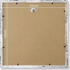 Vittanly 12x12 Picture Frames Set of 9, Shatter Resistant Plexiglass, Display 8x8 Pictures with Mat or 12x12 without Mat, Photo Frames for Wall Mount, Engineered Wood, Distressed White