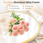 Bathroom Mirror for Wall, 36x24 Inch Arched Mirror, Matte Gold Metal Framed Bathroom Vanity Mirror for Restroom Farmhouse, Anti-Rust, Tempered Glass, Hanging or Leaning