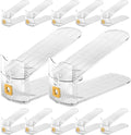 12Pack Shoe Slots Organizer for Closet Shoe Stacker Shoe Rack Organizer for Closet Space Saver Storage Shoe Holder Organization (Clear)