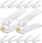 12Pack Shoe Slots Organizer for Closet Shoe Stacker Shoe Rack Organizer for Closet Space Saver Storage Shoe Holder Organization (Clear)