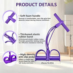 21 Fitness Resistance Bands-6 Tube Pedal Ankle Puller, Pedal Resistance Band with Handle, Natural Latex Fitness Bands, Multifunction Tension Rope for Abdomen, Waist, Arm, Leg Stretching Training
