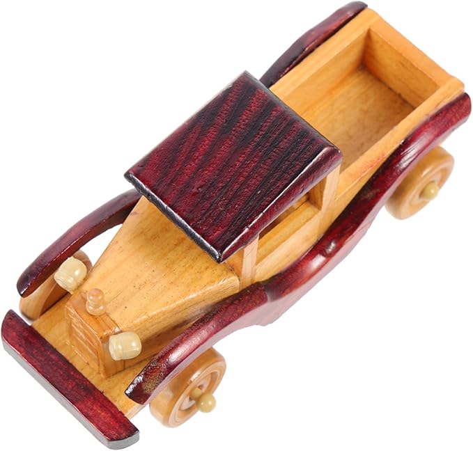 LIFKOME 1pc Vintage Wooden Car Model Decor Retro Wood Car Ornament for Home Desktop Chic Craft for Collectors and Unique Idea for Office and Bedroom Decor