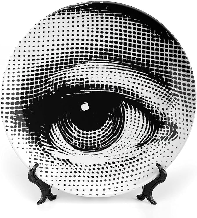 Lina Cavalieri Plate, Wall Decorative Plate, Mysterious Face Plate Wall Hanging Decoration,Including Bracket And Special Spring HooK, (Style-10, 8inch)
