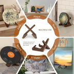 ANBOXIT Bowl Stands for Display, 3 Pack 4.5 Inch Plate Holder, Wooden Easel Frame Holder, Display Stand for Large Deep Platters and Dishes, 4.5" H x 6.2" W x 5.5" D(For Bowls under 3.5" in Depth)
