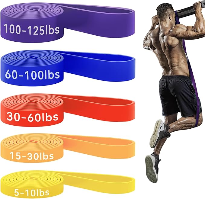 HAPBEAR Pull Up Assistance Bands - Pull Up Bands - Resistance Bands - Exercise Bands Resistance Bands Set of 5 - Workout Bands for Working Out, Stretching, Muscle Training