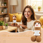 Funny Positive Crochet Animals Gag Doll Emotional Support Stuffed plushies for Adult Men Women,Weird Things Motivational White Elephant (Brown W with Hat)