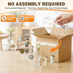 FUNFERY Acrylic Display Risers, 2 Set(7.8" L~8.2" L~8.6" L~9”L~9.3”L) Display Shelf for Figure, Collectibles, Cupcake, 5-Tier Clear Acrylic Stands for Dessert, Jewelry, Candy Showcase