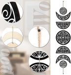 BBTO Boho Wall Decoration Moon Phases Wall Art Stars Moon Minimalist Room Decoration Wooden Gothic Witchy Pediments Hanging Sign