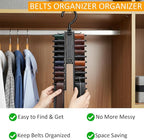 2Pack Belt Hanger,Belt Holder Organizer with Non-Slip Clips,Belt Hanger Wall Mount,Tie Hanger for Closet for Belt, Scarves,Ties, Hats,Camisoles,Bras