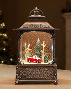 Christmas Snow Globes Light up Snowglobes Christmas Lantern with 8 Songs, 10.43" Christmas Snow Globes for kids adults, 6H Timer & Dual Power, Lighted Christmas Decorations Indoor, Gifts for Women Men