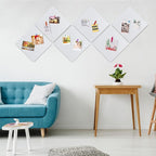 AKTOP White Cork Bulletin Board 12x12, 1/2" Thick Felt Cork Board Tiles 6 Pack, Small Square Pin Board for Wall, Self Adhesive Corkboards with 60 Push Pin Wood Clips for School, Home & Office