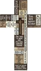 Wooden Cross Wall Decor 14 Inch Christians Wall Art Sign Religious Faith Easter Crosses Plaque with Inspirational Words and Saying Hanging Wood Cross Decor for Home Party Indoor Outdoor Farmhouse