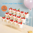 HENABLE 14.8 IN Large Acrylic Perfume Organizer Stand, Clear Display Risers for Perfume, Cologne, Cosmetic, Skincare, Funko POP, Dessert Display, Cupcake Stand Holder