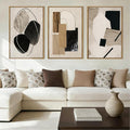 BINCUE Abstract Modern Wall Art Framed Neutral Wall Paintings Elegant Modern Artwork Abstract Neutral Wall Pictures for Living Room Bedroom Bathroom Office 16x24 Inch Set of 3 Gift