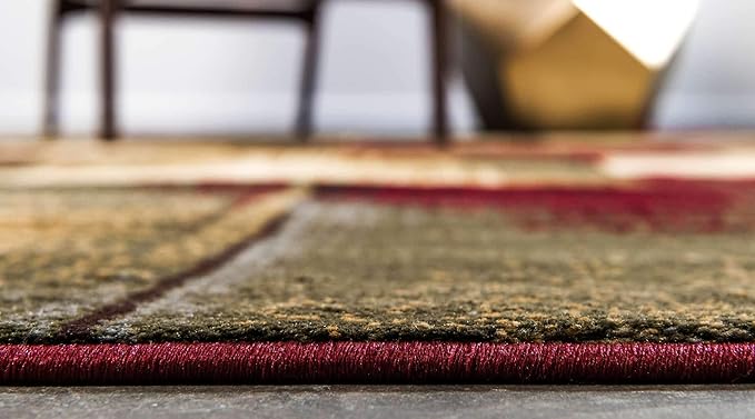 Unique Loom Barista Collection Area Rug - Timor (8' Round, Multi/ Red)