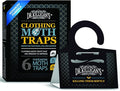 Dr. Killigan's Premium Clothing Moth Traps with Pheromones Prime | Non-Toxic Clothes Moth Trap with Lure for Closets & Carpet | Moth Treatment & Prevention | Case Making & Web Spinning (Black)