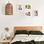 Egofine 8x10 Picture Frames Set of 4, Made of Solid Wood Covered by Plexiglass 4x6 and 5x7 with Mat or 8x10 without Mat, for Table Top Display and Wall Mounting Photo Frame White